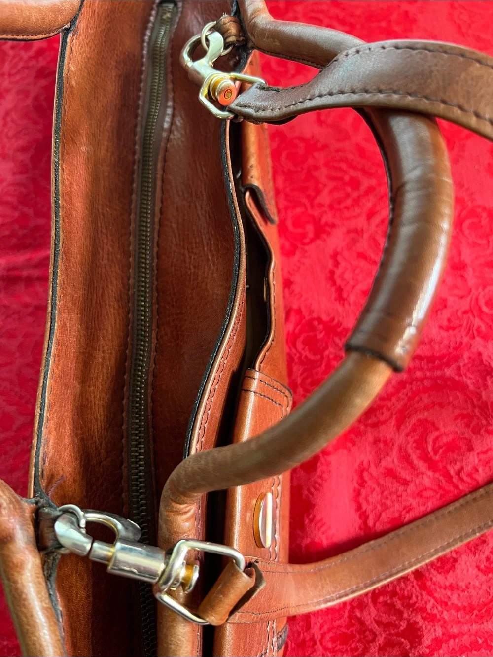 Tenderly Firenze Brown Leather Shoulder Bag Handbag Satchel Vintage Style